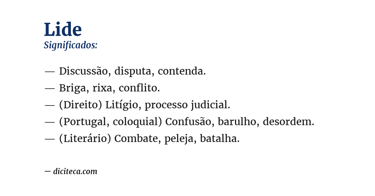 Significado de lide
