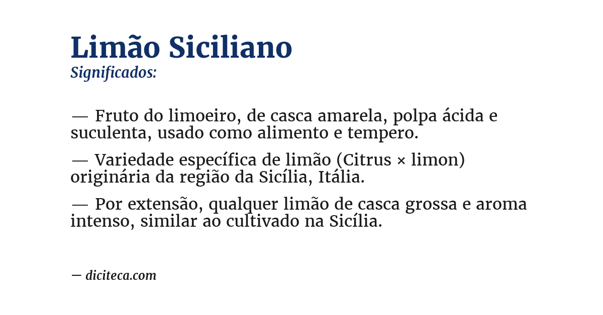Significado de limão siciliano