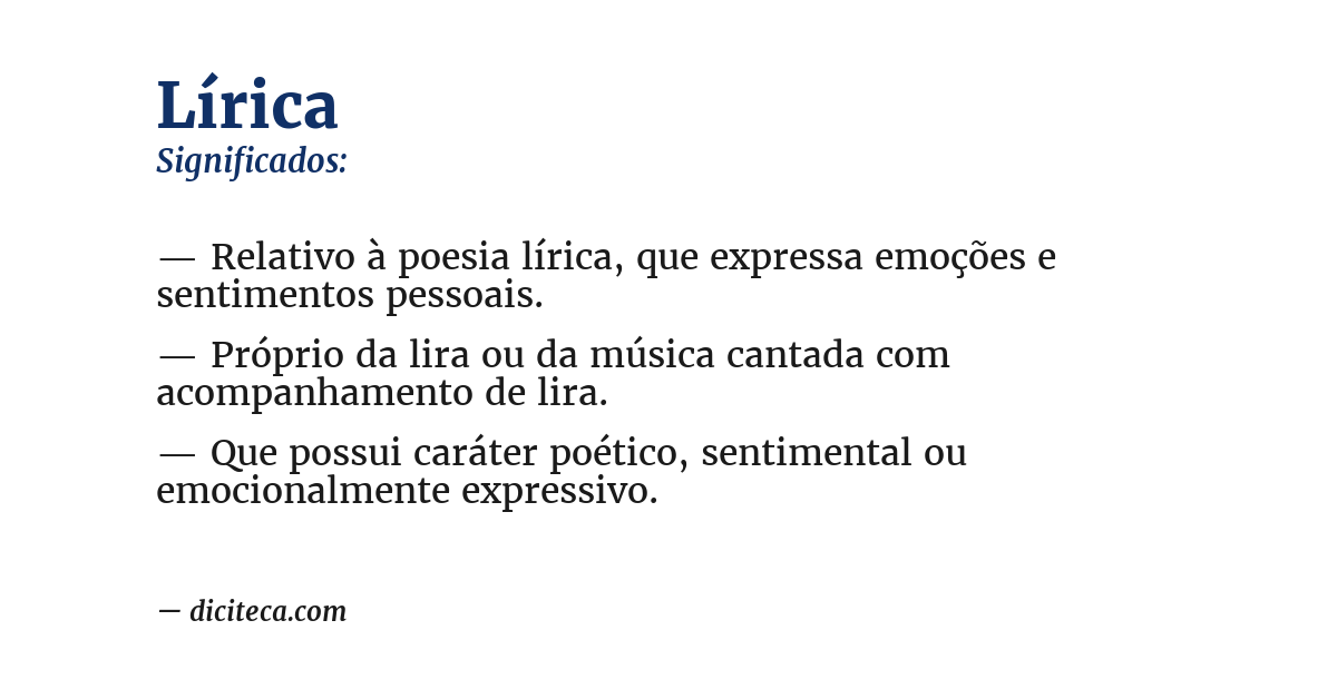 Significado de lírica