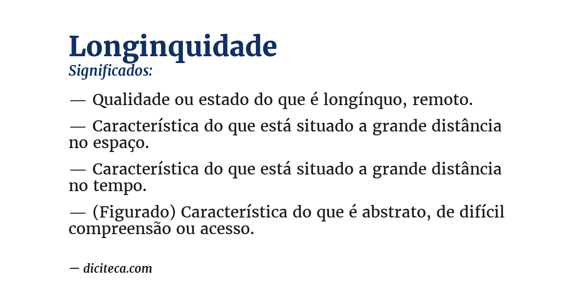 Significado de longinquidade