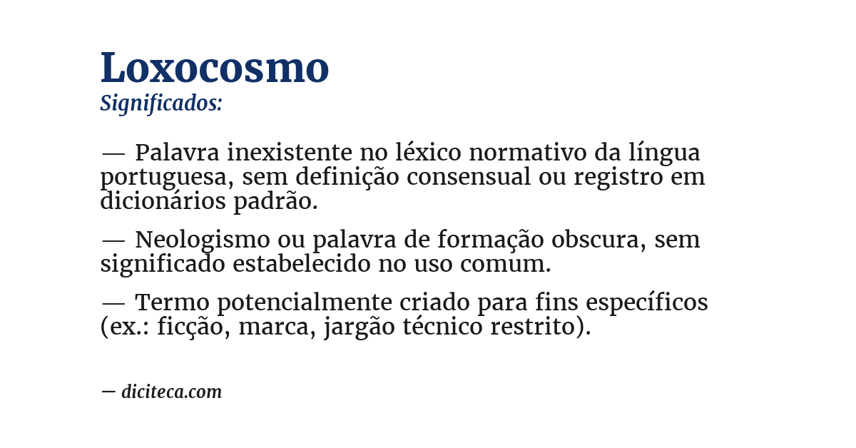 Significado de loxocosmo