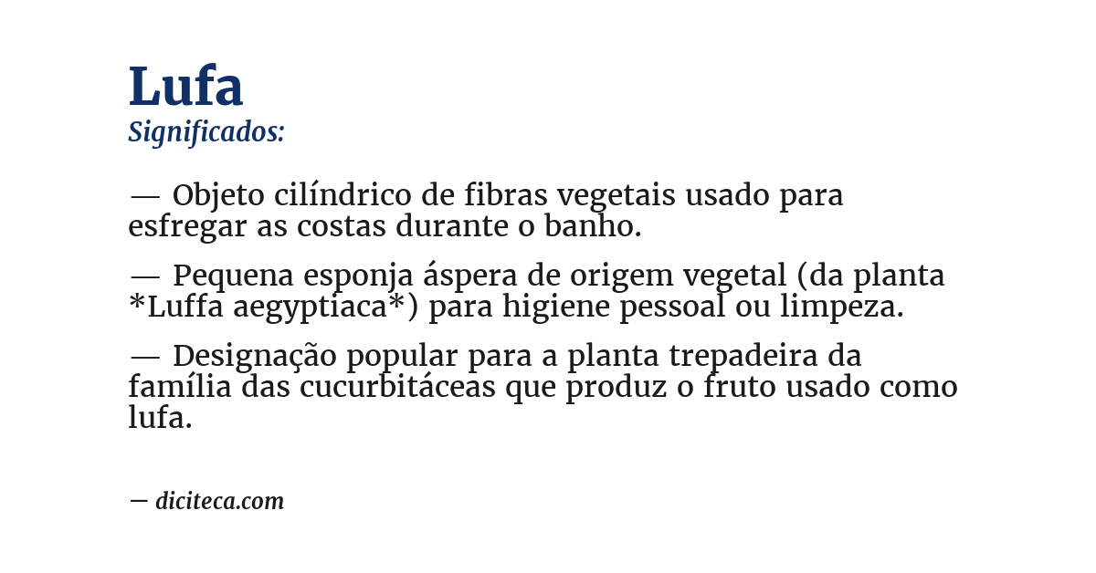 Significado de lufa