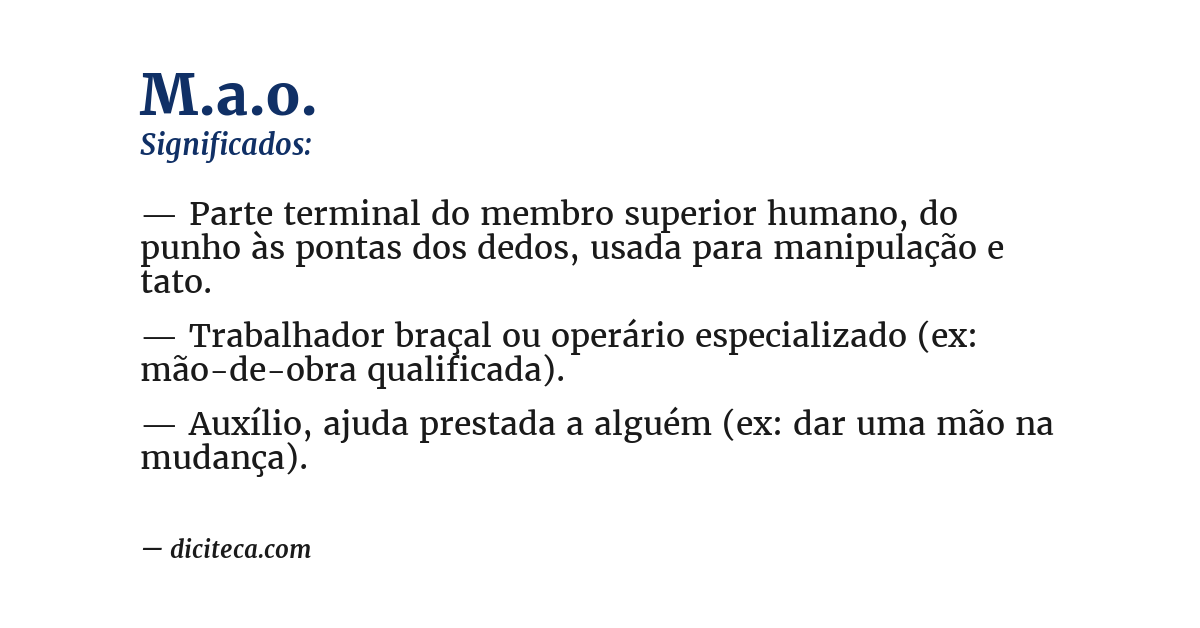 Significado de m.a.o.