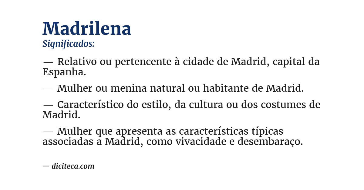 Significado de madrilena