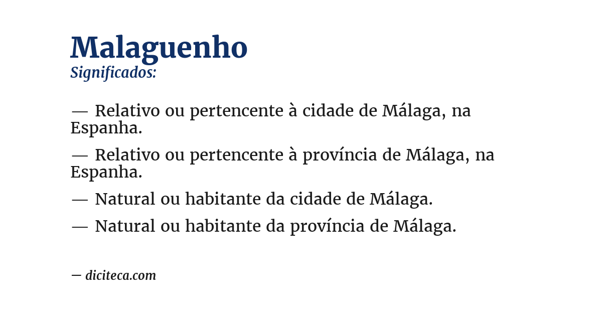 Significado de malaguenho