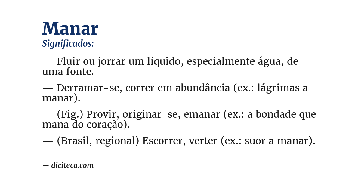 Significado de manar