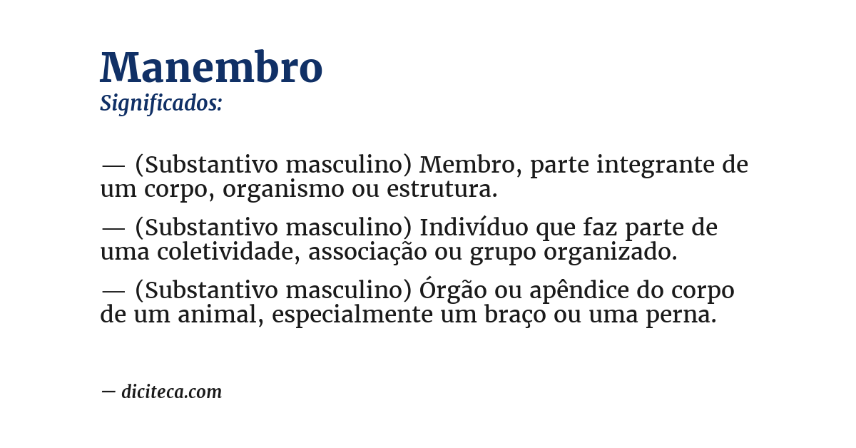 Significado de manembro