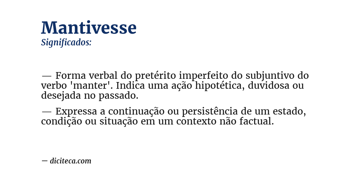 Significado de mantivesse