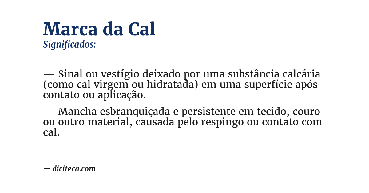 Significado de marca da cal