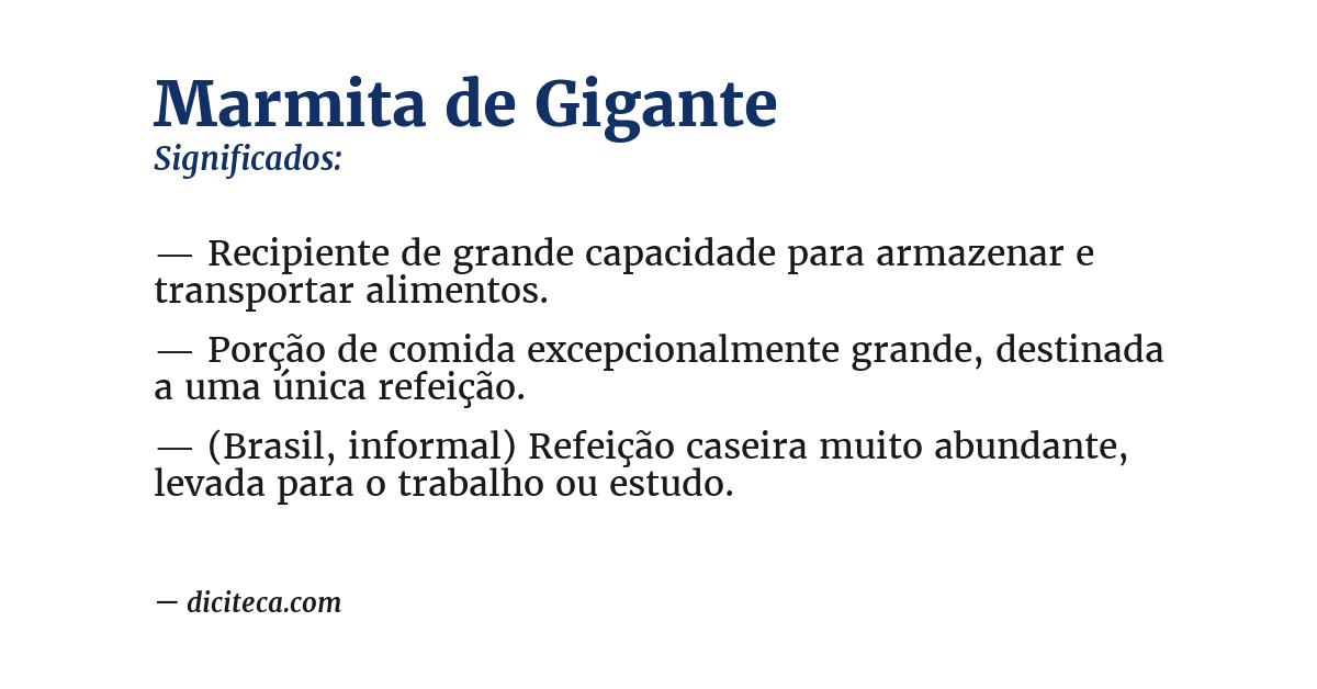 Significado de marmita de gigante