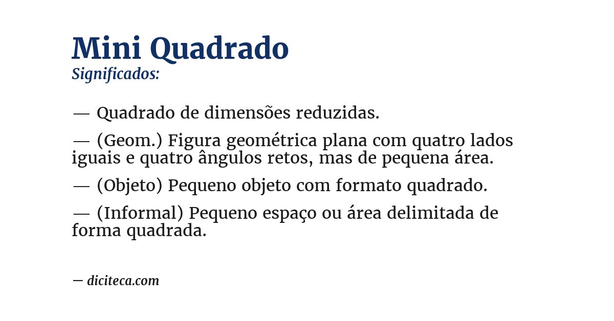 Significado de mini quadrado