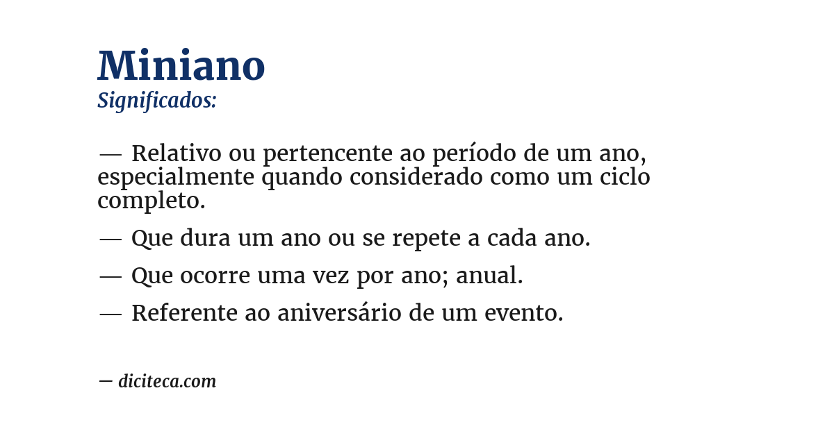 Significado de miniano