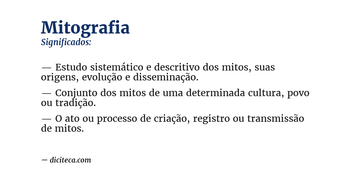 Significado de mitografia