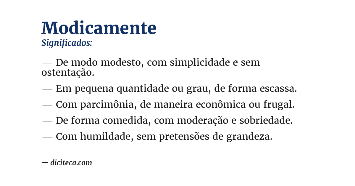 Significado de modicamente