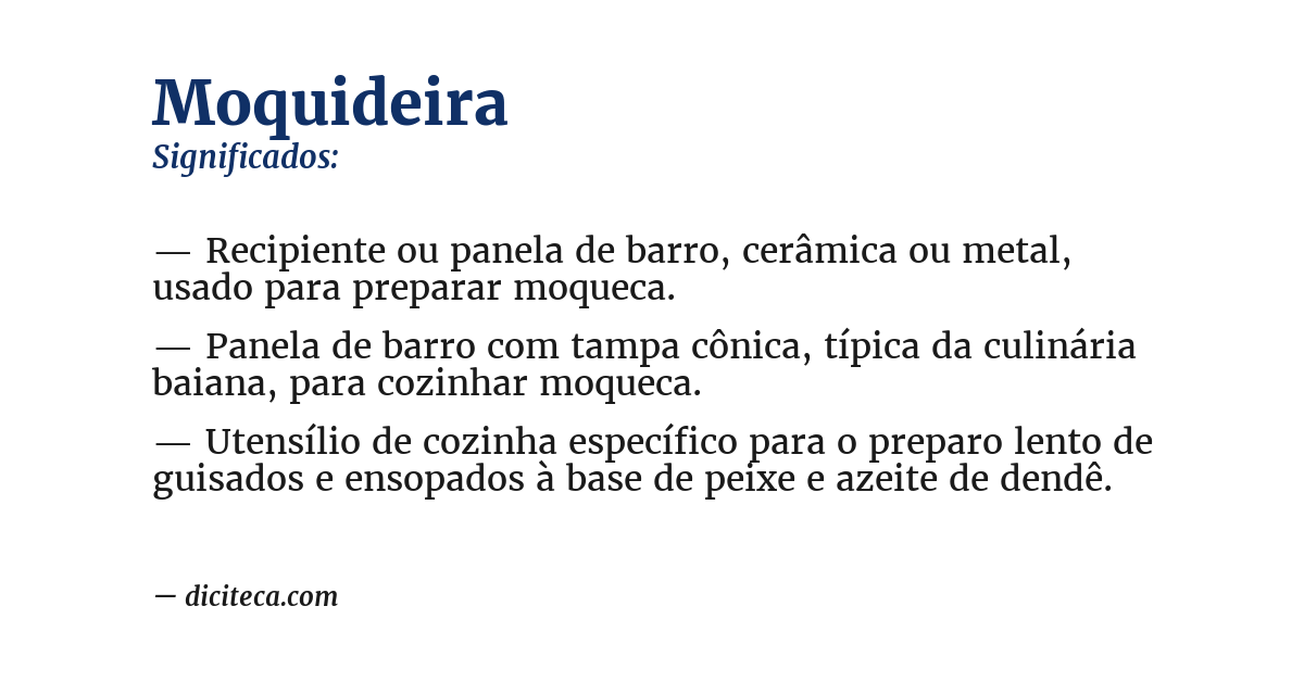 Significado de moquideira