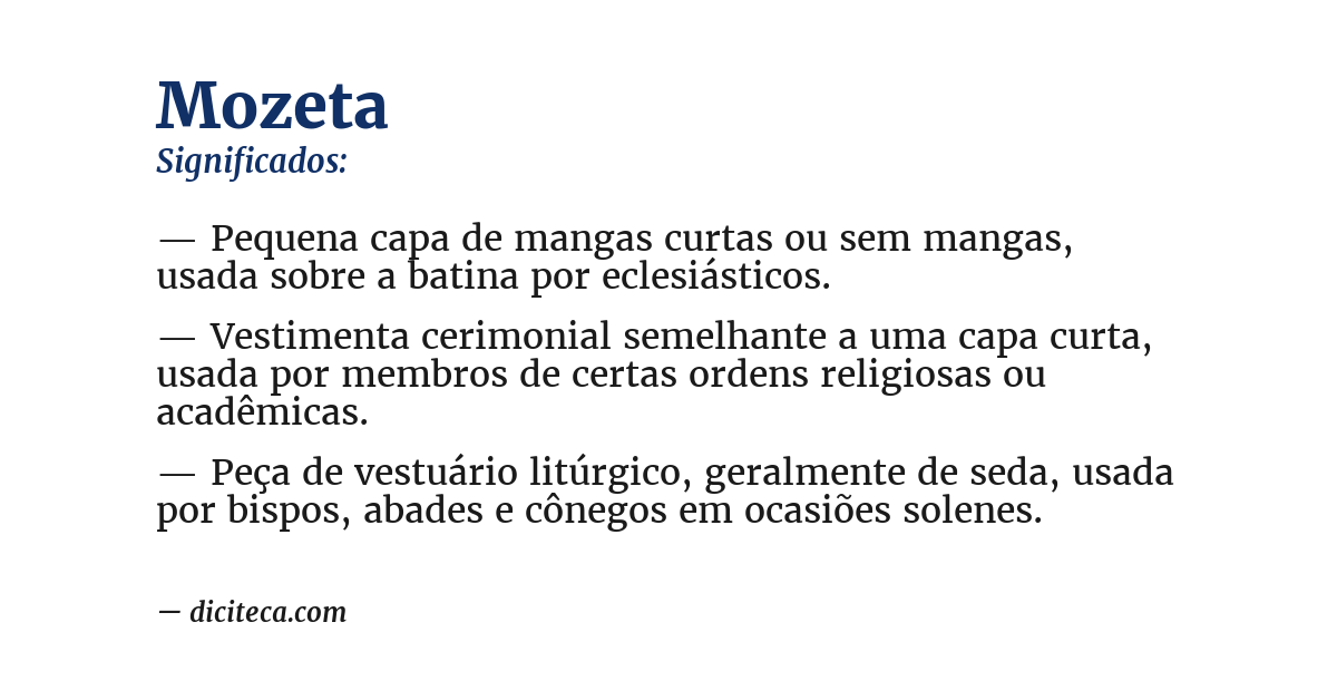 Significado de mozeta