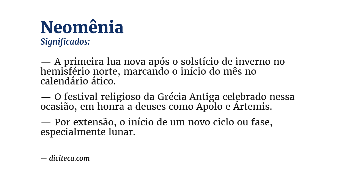Significado de neomênia