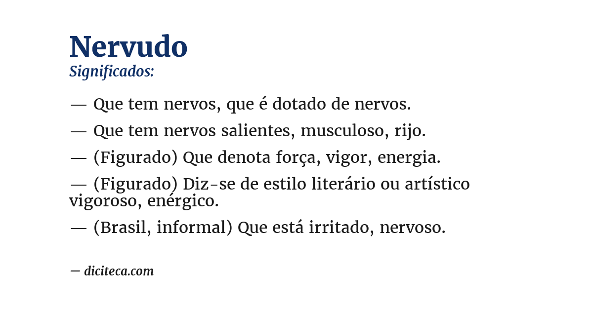 Significado de nervudo