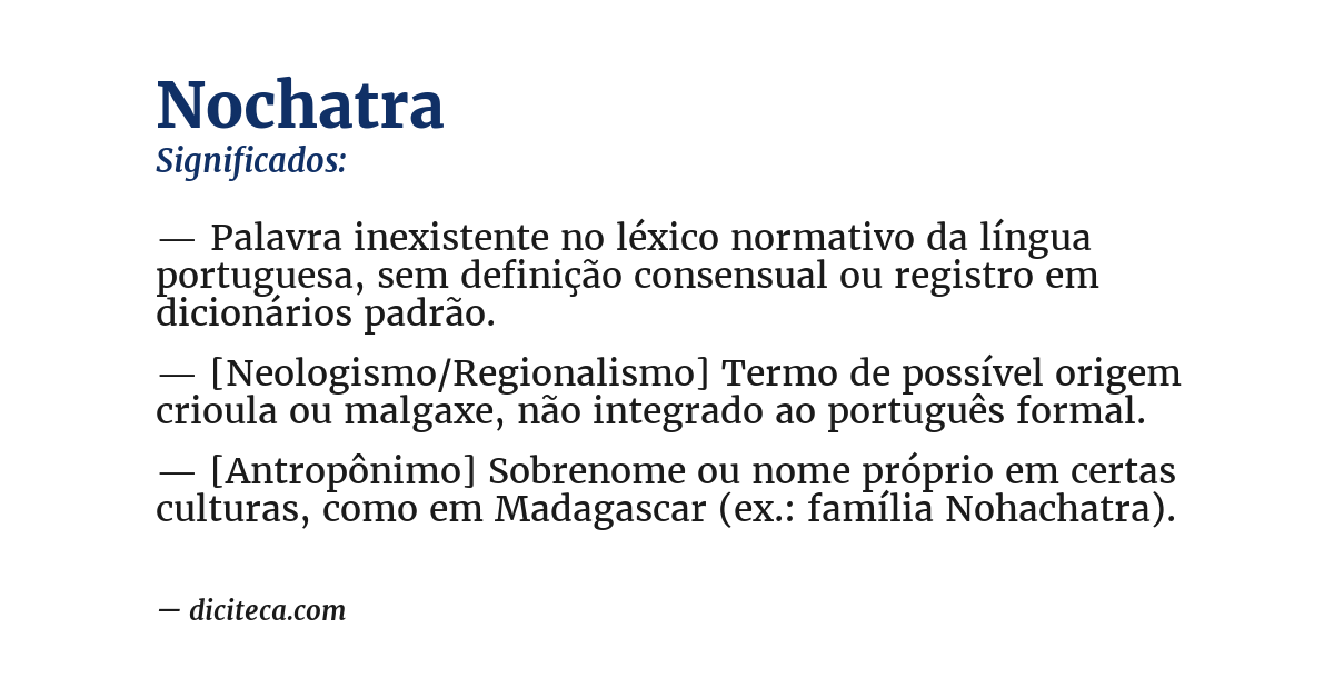 Significado de nochatra