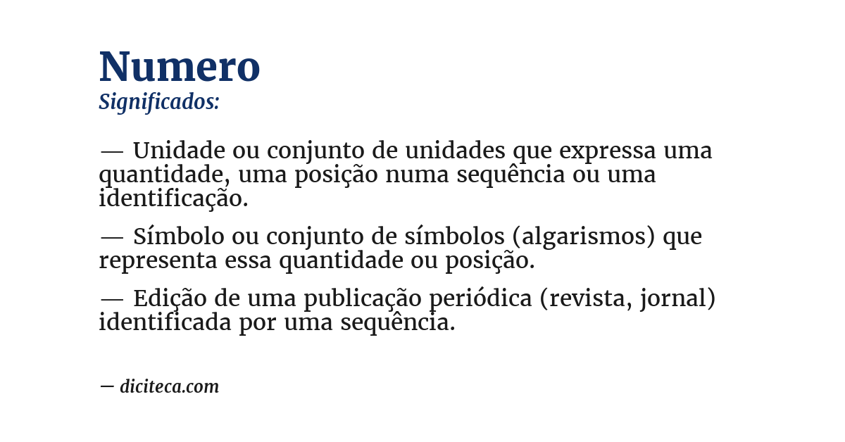 Significado de numero