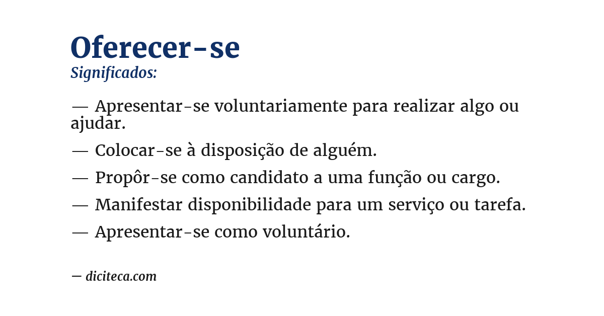 Significado de oferecer-se