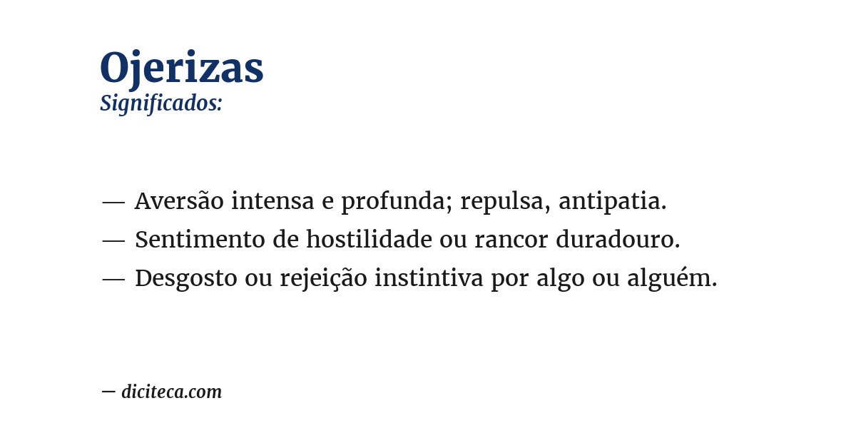 Significado de ojerizas
