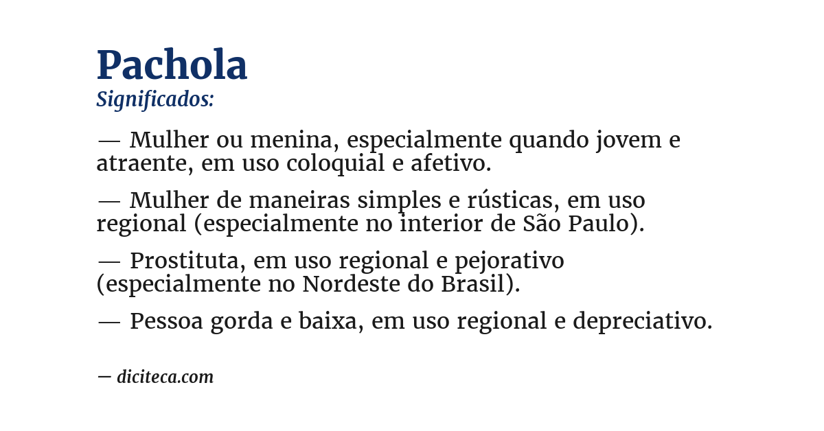 Significado de pachola