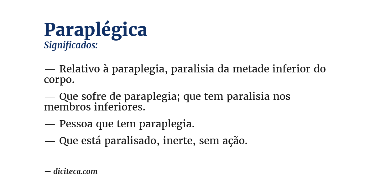 Significado de paraplégica