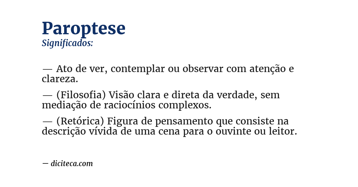 Significado de paroptese