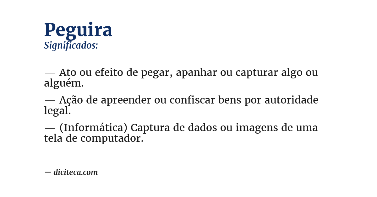 Significado de peguira