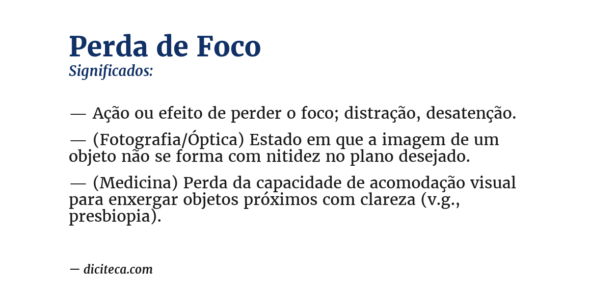 Significado de perda de foco