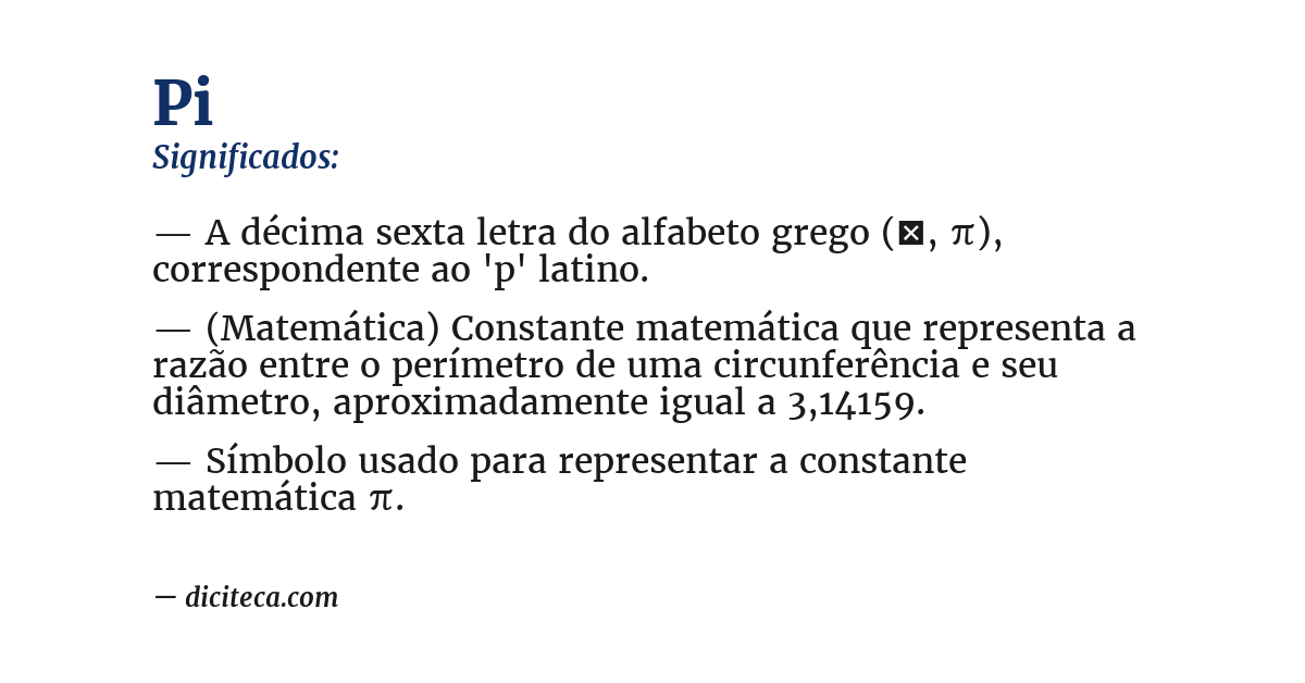 Significado de pi
