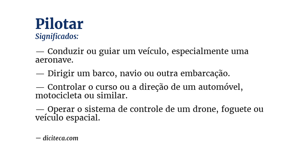 Significado de pilotar