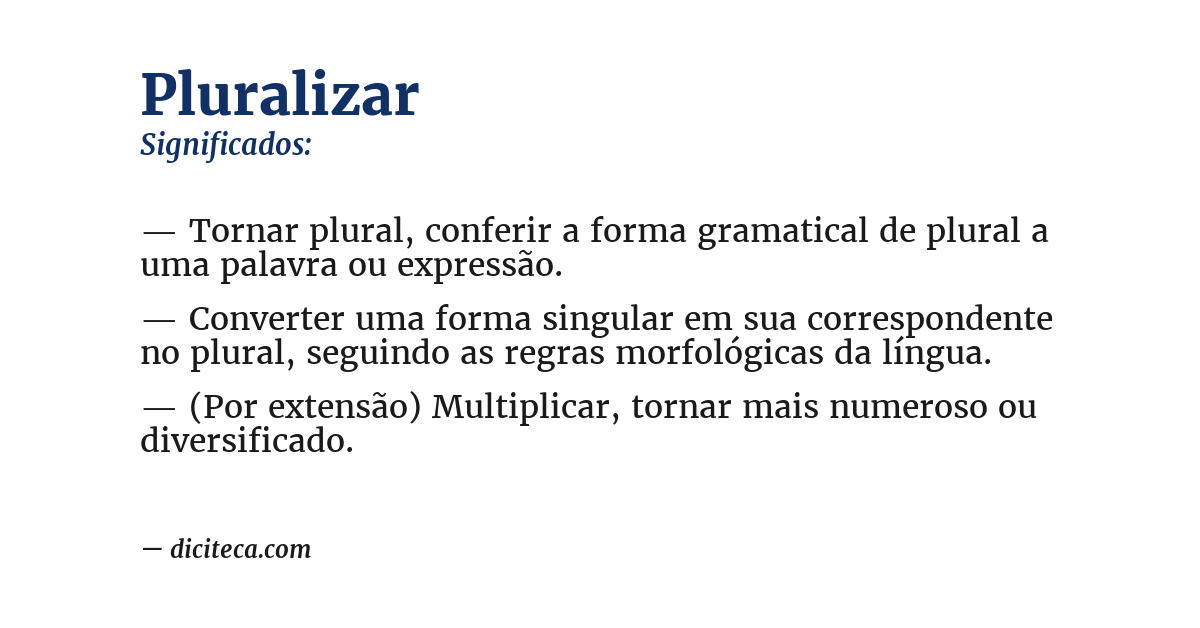 Significado de pluralizar
