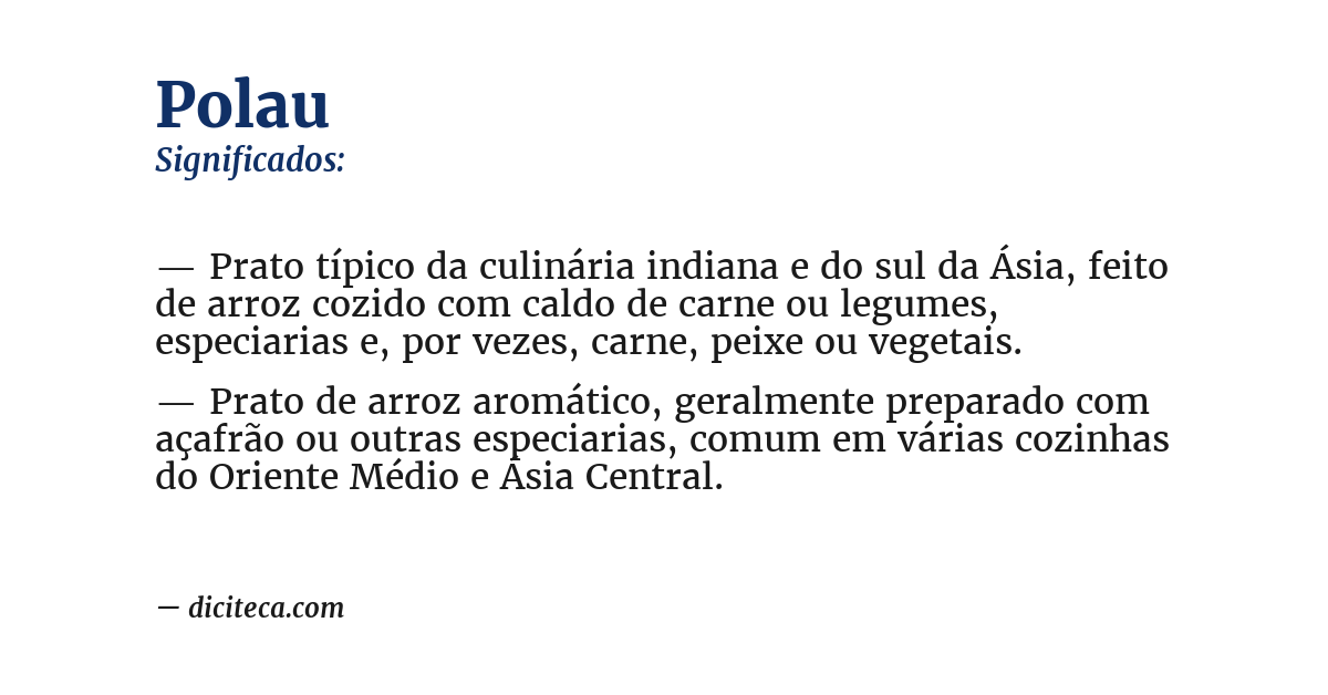 Significado de polau