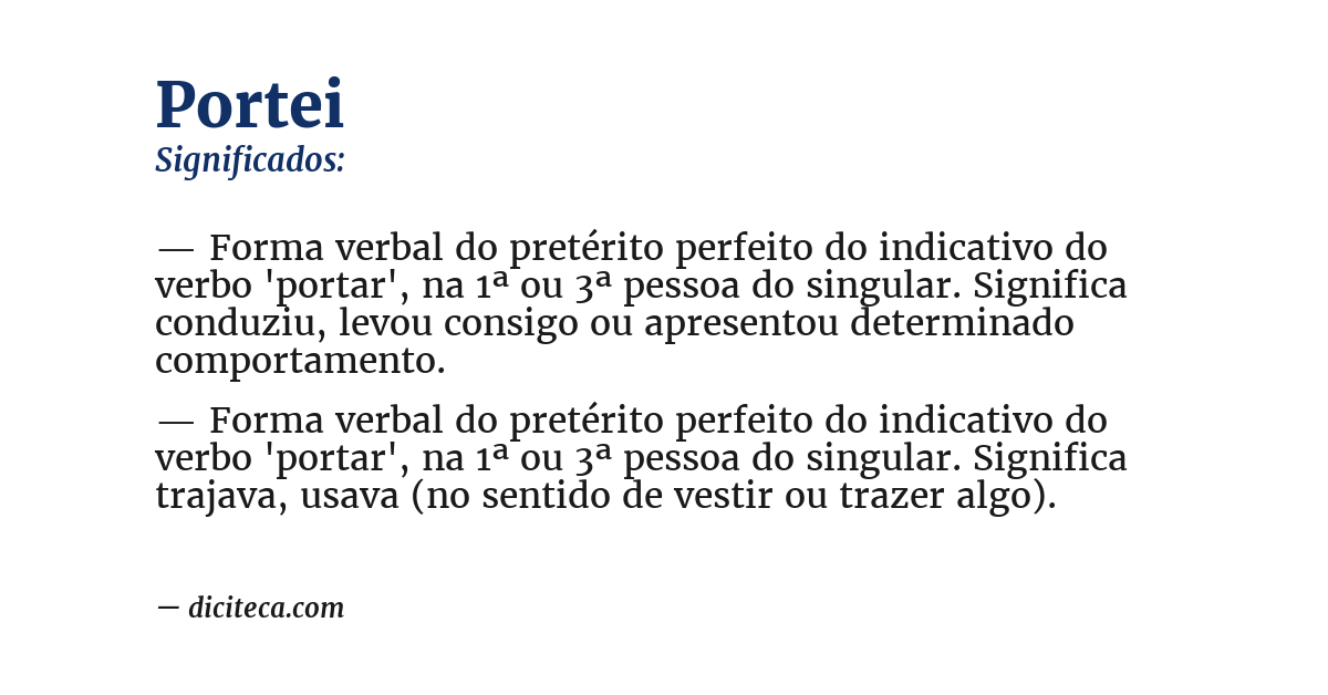 Significado de portei