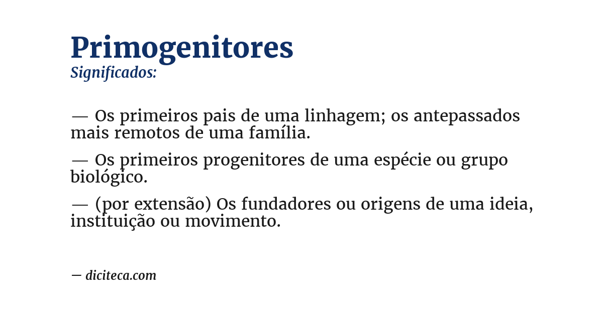 Significado de primogenitores