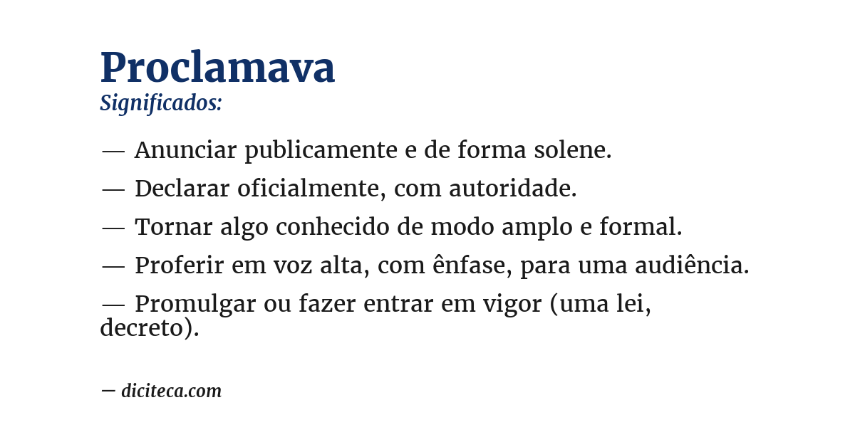 Significado de proclamava