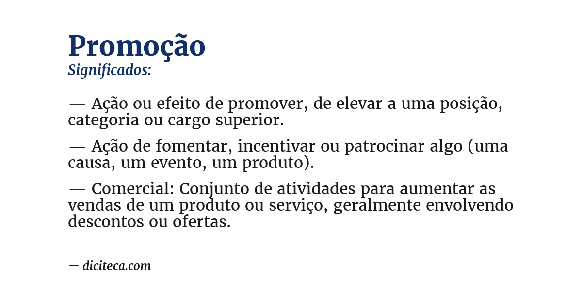 Significado de promoção