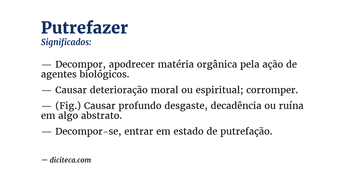 Significado de putrefazer