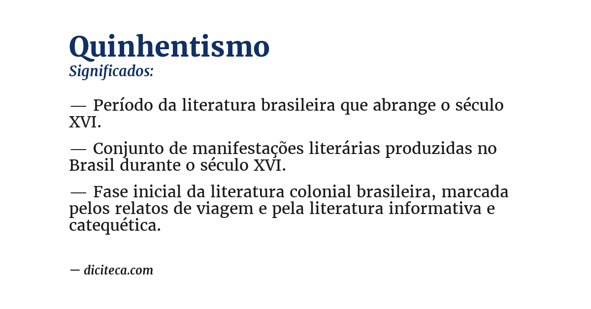 Significado de quinhentismo