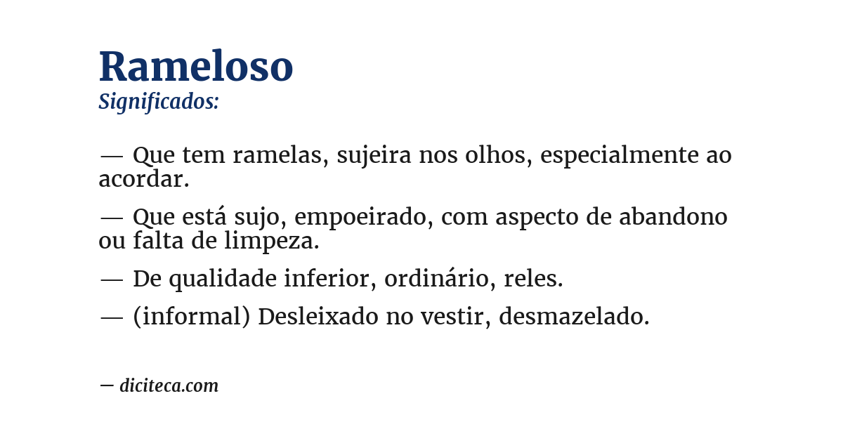 Significado de rameloso