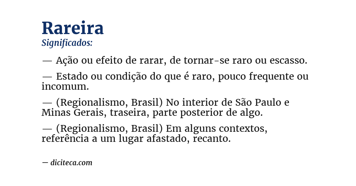 Significado de rareira