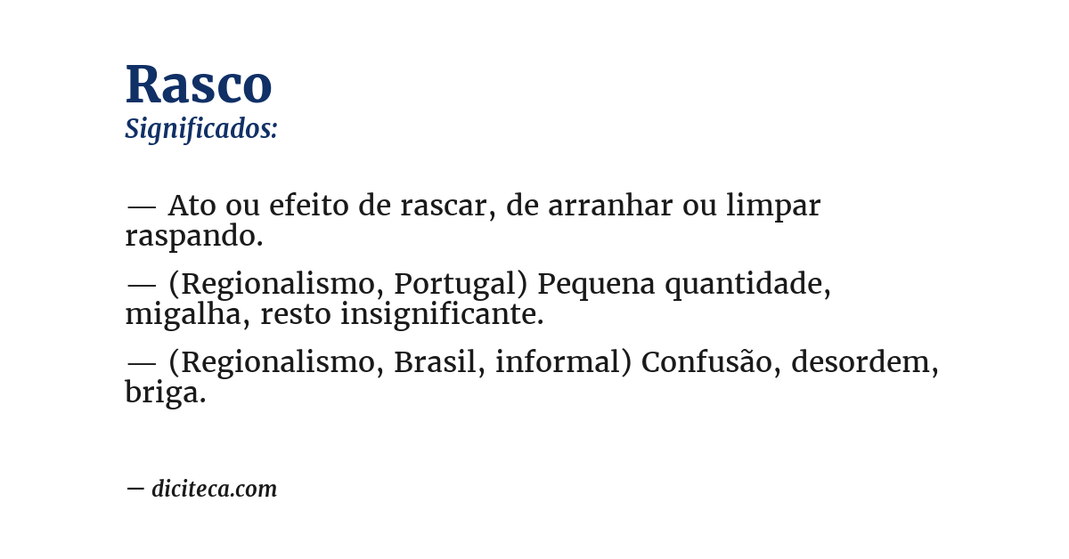 Significado de rasco