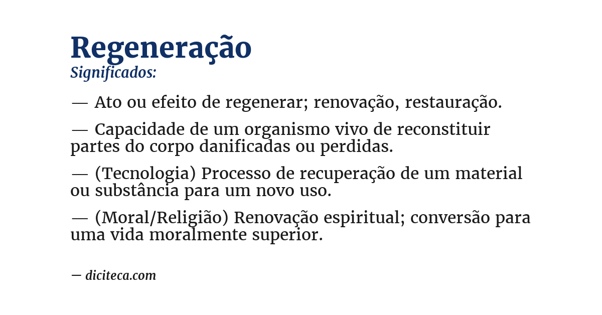 Significado de regeneração