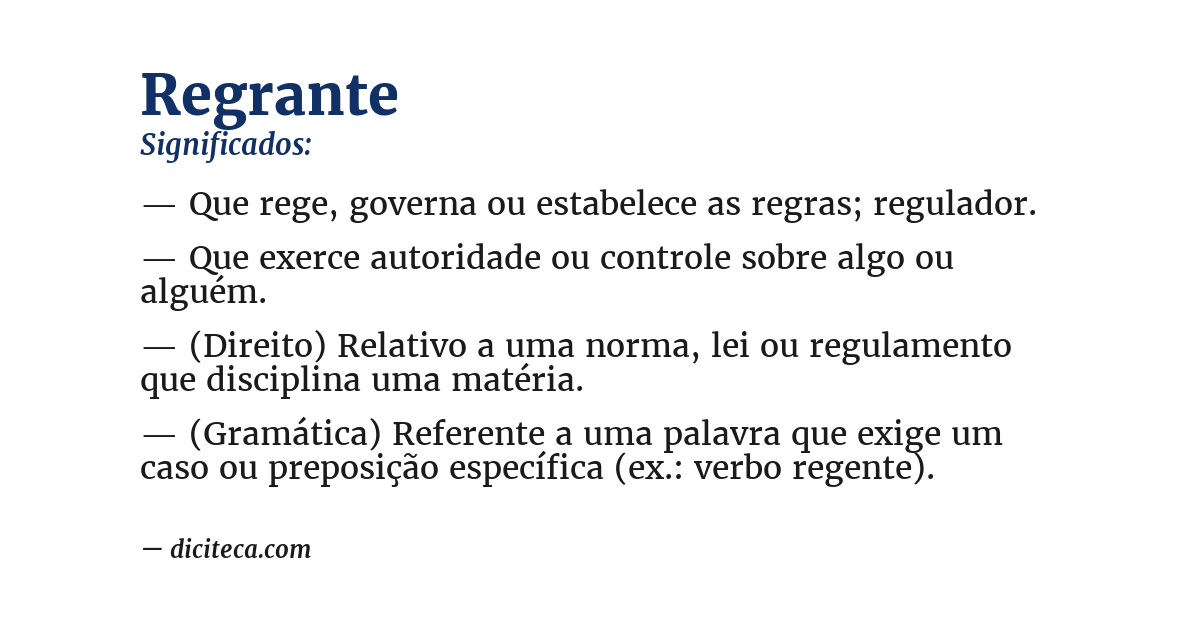 Significado de regrante