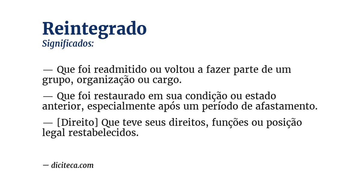 Significado de reintegrado