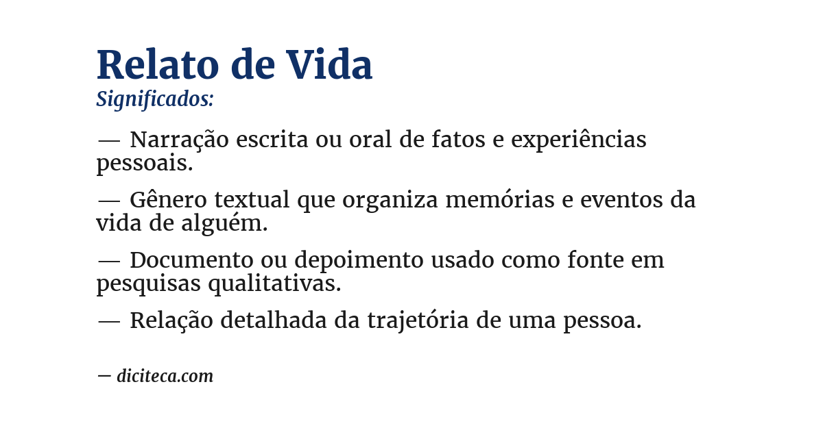 Significado de relato de vida