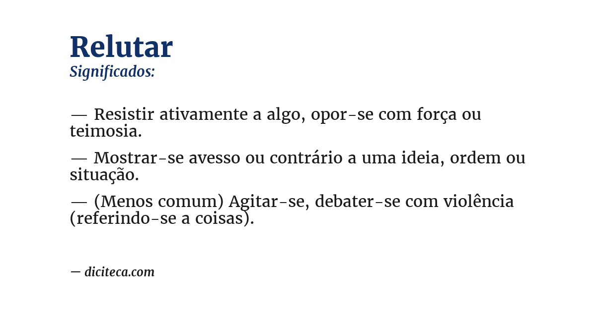 Significado de relutar