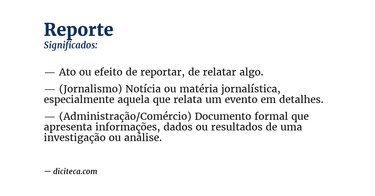 Significado de reporte